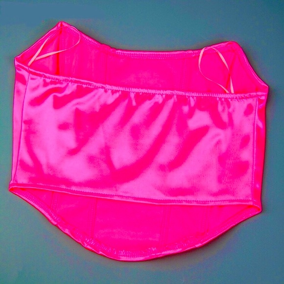 HP!✨Neon pink strapless boned corset top - Picture 4 of 10